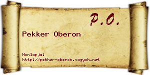 Pekker Oberon névjegykártya
